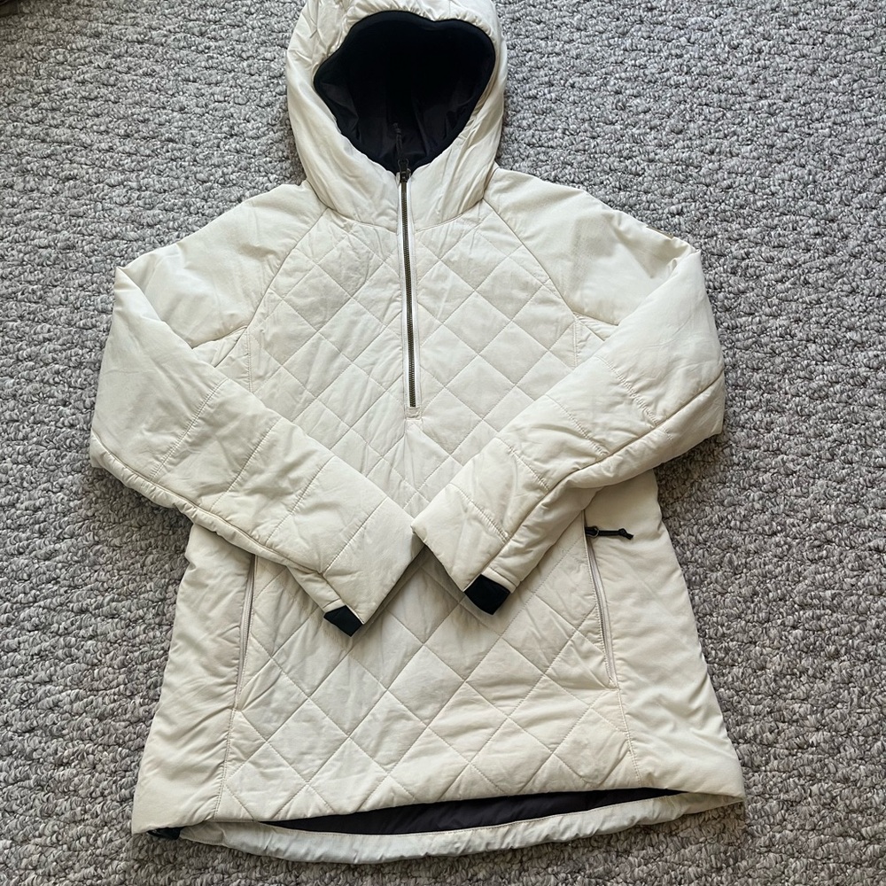 686 Cream Quilted Hooded Jacket - Picture 3 of 5